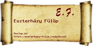 Eszterházy Fülöp névjegykártya